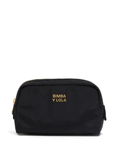 Bimba Y Lola Logo-detail Make-up Bag In Black