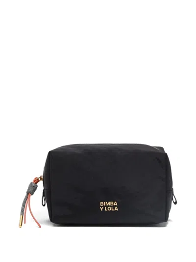 Bimba Y Lola Logo-detail Make Up Bag In Black