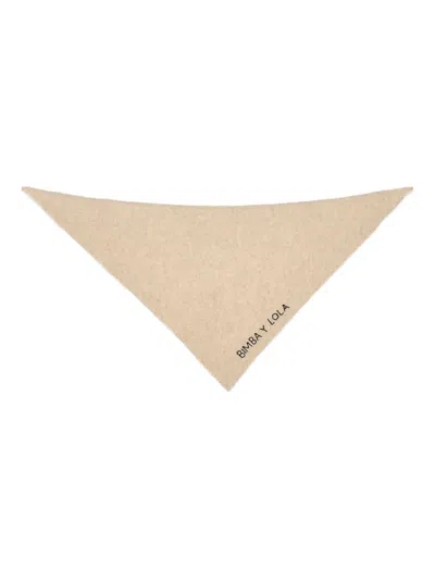 Bimba Y Lola Logo-detail Scarf In Neutral