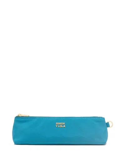 Bimba Y Lola Logo-detail Zip Make Up Bag In Blue