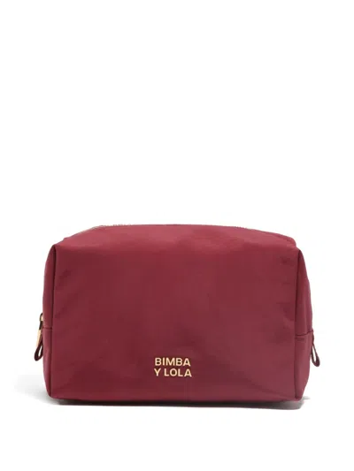 Bimba Y Lola Logo-detail Zip Make Up Bag In Red
