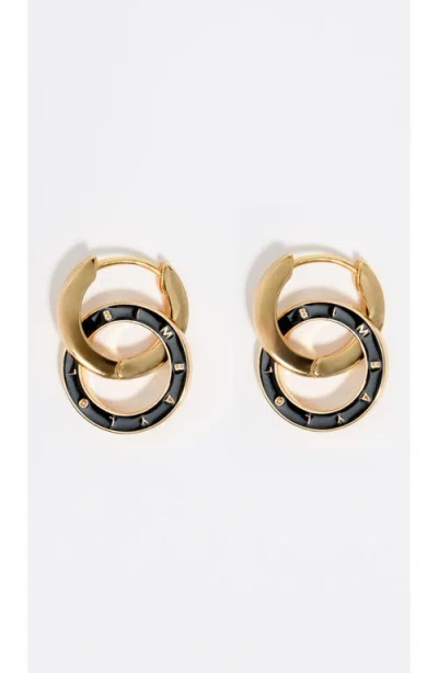 Bimba Y Lola Logo Double-hoop Earring In Gold