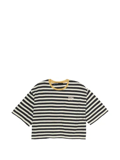 Bimba Y Lola Logo-embroidered Striped T-shirt In Multi
