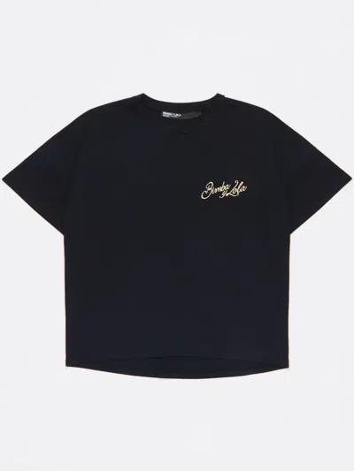 Bimba Y Lola Logo-embroidered T-shirt In Black