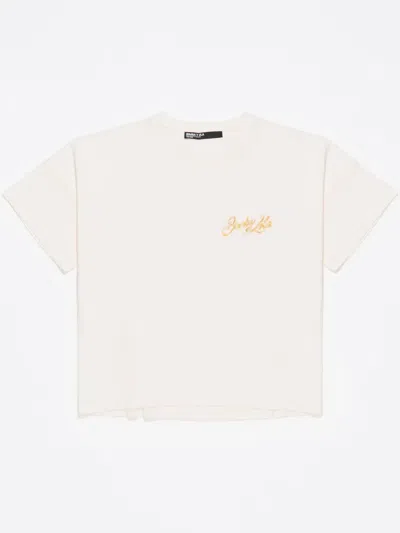 Bimba Y Lola Logo-embroidered T-shirt In 白色