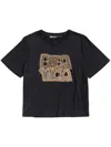 Bimba Y Lola Embroidered Logo Boxy T-shirt In Black
