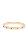 Bimba Y Lola Logo-engraved Stone Bangle Bracelet In Gold