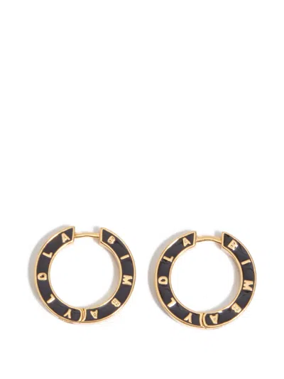 Bimba Y Lola Logo Hoop Earrings In Gold