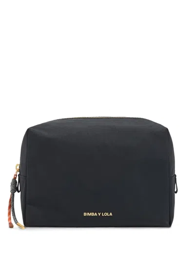 Bimba Y Lola Logo-lettering Make-up Bag In Black