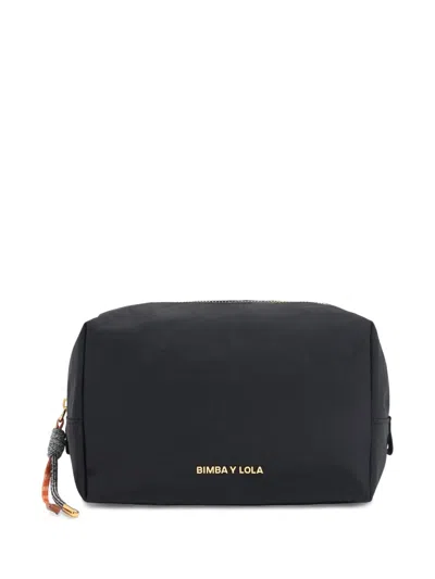Bimba Y Lola Logo-lettering Make-up Bag In Black