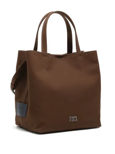 Bimba Y Lola Logo-lettering Tote Bag In Brown