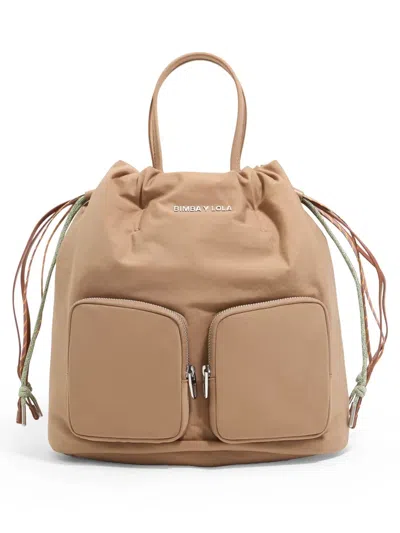 Bimba Y Lola Logo-lettering Tote Bag In Neutrals