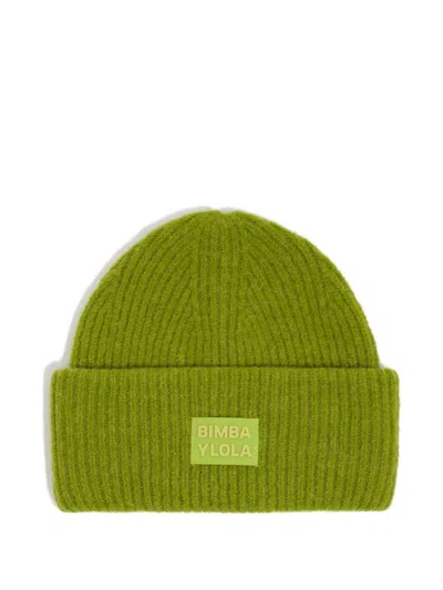 Bimba Y Lola Logo-patch Beanie In Green