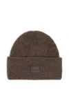 Bimba Y Lola Logo-patch Beanie Hat In Brown