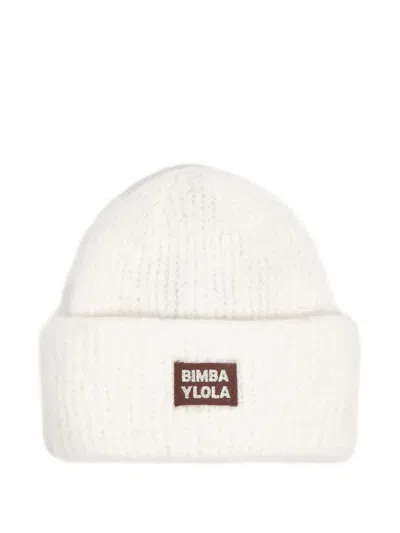 Bimba Y Lola Logo-patch Beanie Hat In White