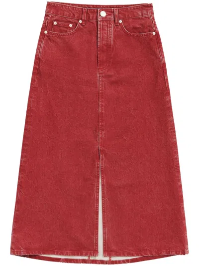 Bimba Y Lola Logo-patch Midi Skirt In Red