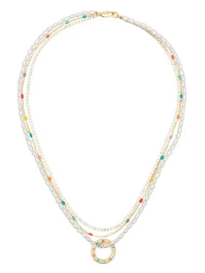 Bimba Y Lola Logo-pendant Layered Necklace In Gold