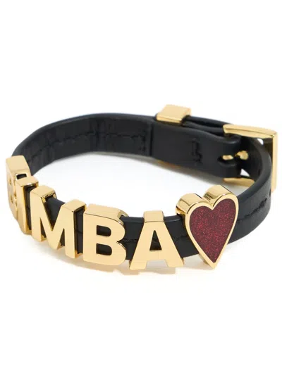 Bimba Y Lola Logo-plaque Bracelet In Gold