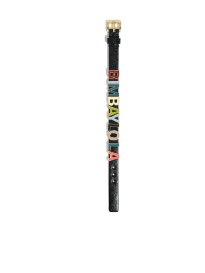 Bimba Y Lola Logo-plaque Buckled Bracelet In Black