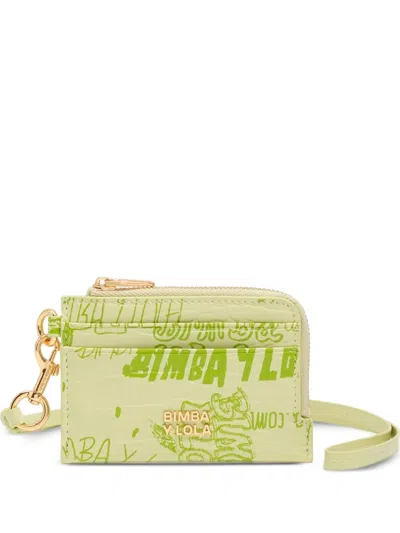 Bimba Y Lola Logo-plaque Wallet In Green