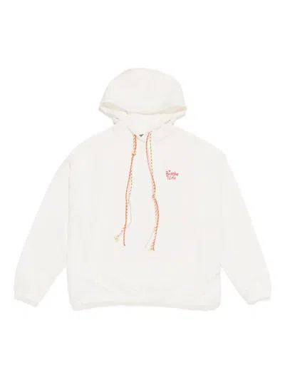 Bimba Y Lola Logo-print Drawstring Hoodie In White