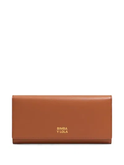 Bimba Y Lola Logo-stamp Wallet In Brown