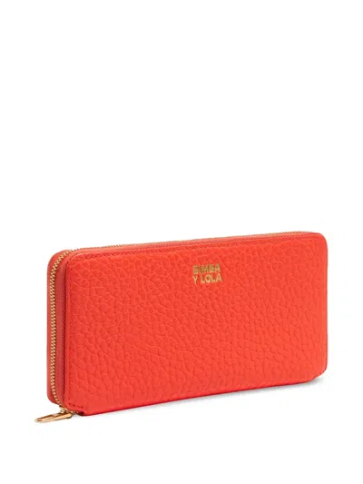 Bimba Y Lola Logo-stamp Wallet In Orange