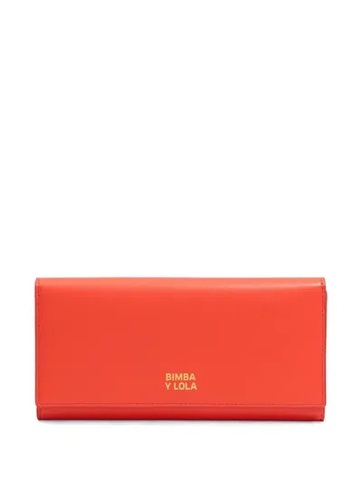 Bimba Y Lola Logo-stamp Wallet In Orange