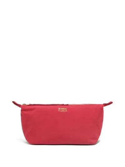 Bimba Y Lola Logo-strap Make-up Bag In Red