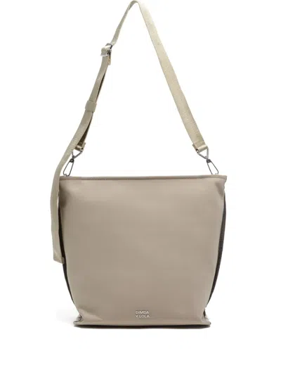 Bimba Y Lola Logo Strap Shoulder Bag In Neutral