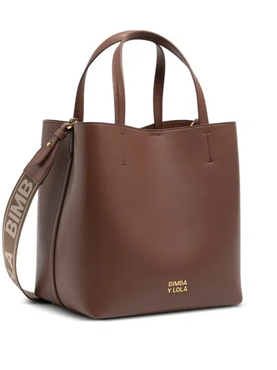 Bimba Y Lola Logo Strap Tote Bag In Brown