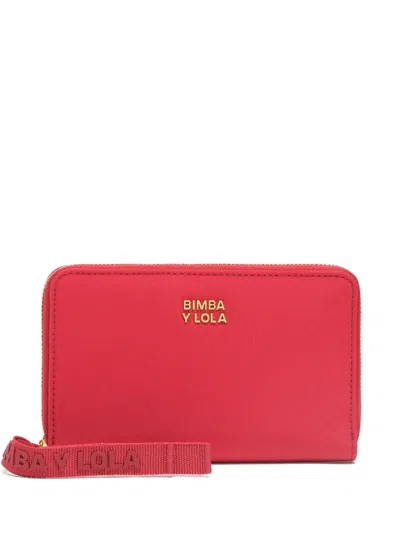 Bimba Y Lola Logo-strap Zip-around Wallet In Red