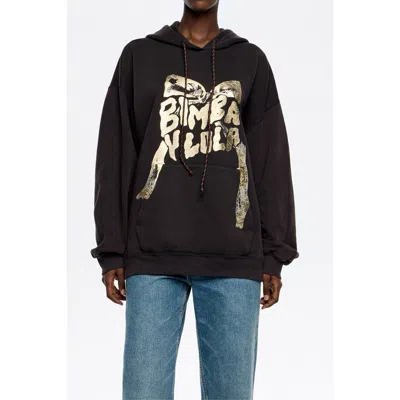 Bimba Y Lola Logo Tie Hoodie In Burgundy