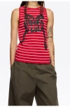 Bimba Y Lola Logo Tie Sleeveless Top In Red