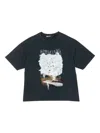 Bimba Y Lola Logo Wolf-print T-shirt In Black