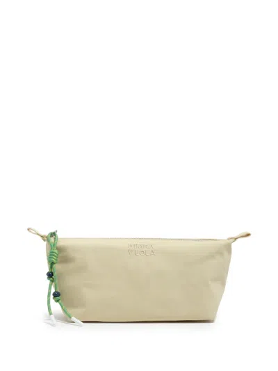 Bimba Y Lola Logo-embroidered Make-up Bag In Neutral