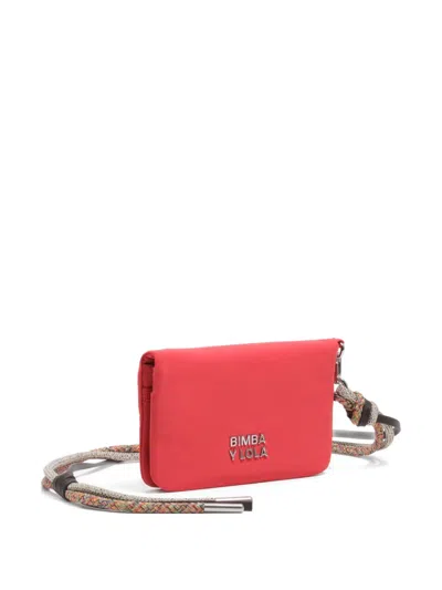 Bimba Y Lola Logo-plaque Braided-strap Wallet In Red