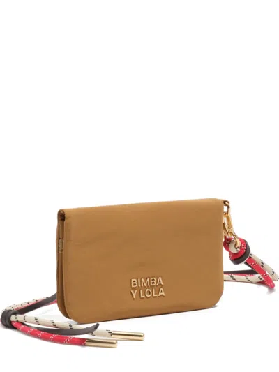 Bimba Y Lola Logo-plaque Rope-strap Wallet In Brown