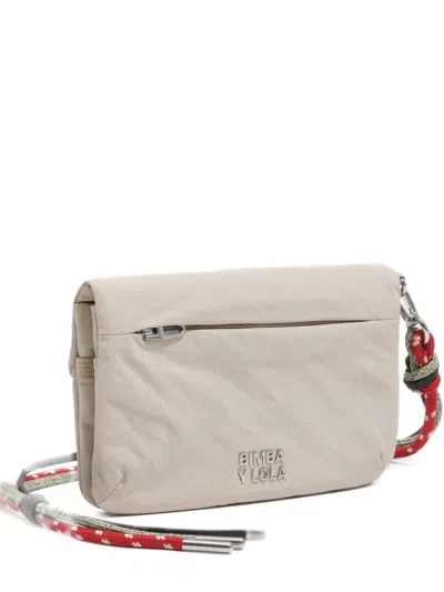 Bimba Y Lola Logo-plaque Rope-strap Wallet In Neutral