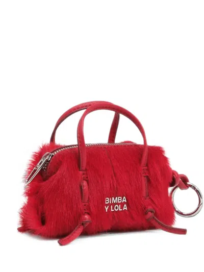 Bimba Y Lola Lolita Bag With Micro Lava-fur In Red