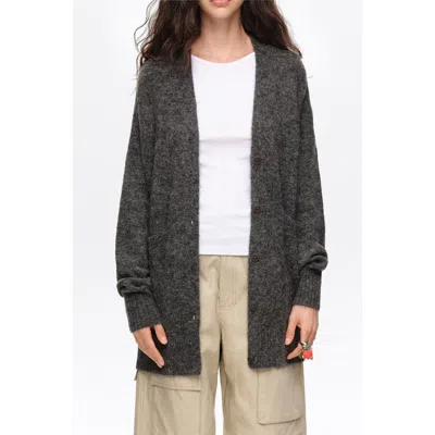 Bimba Y Lola Long Alpaca Blend Cardigan In Gray