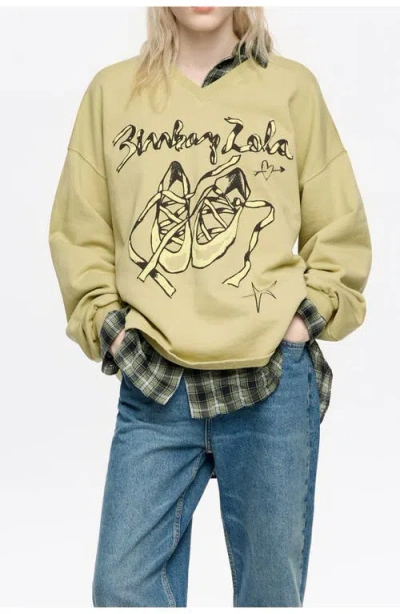 Bimba Y Lola Long Ballerinas Logo Sweatshirt In Green