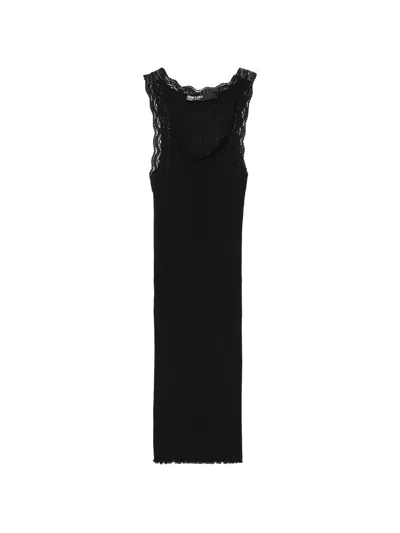Bimba Y Lola Long Black Ribbed Vest Top