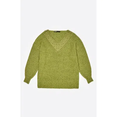 Bimba Y Lola Long Lace Sweater In Green