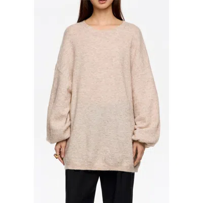 Bimba Y Lola Long Mohair Sweater In Neutral