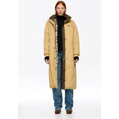 Bimba Y Lola Long Reversible Coat In Animal Print