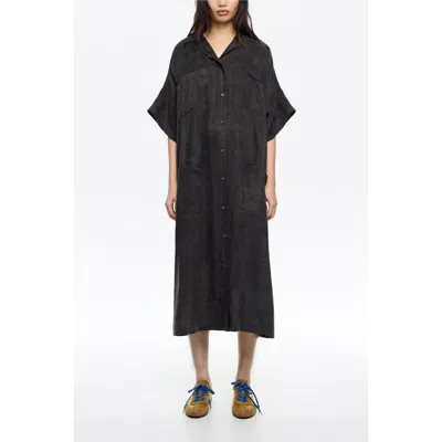 Bimba Y Lola Long Shirt Dress In Black