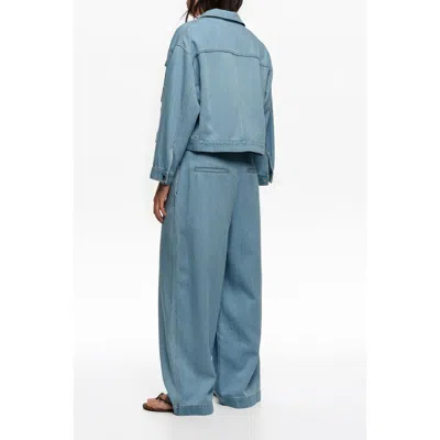 Bimba Y Lola Loose-fit Washed Denim Trousers In Blue
