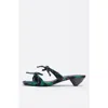 Bimba Y Lola Low Heeled Sandal With Ties In Blue