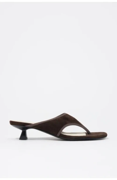 Bimba Y Lola Low-heel Suede Sandals In Brown